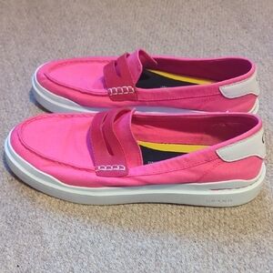 Cole Haan Womens Grandpro Rally Canvas Slip On Loafers 11B Pink Bright Berry